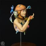 The Dreamer, bust inspired by Japanese decora