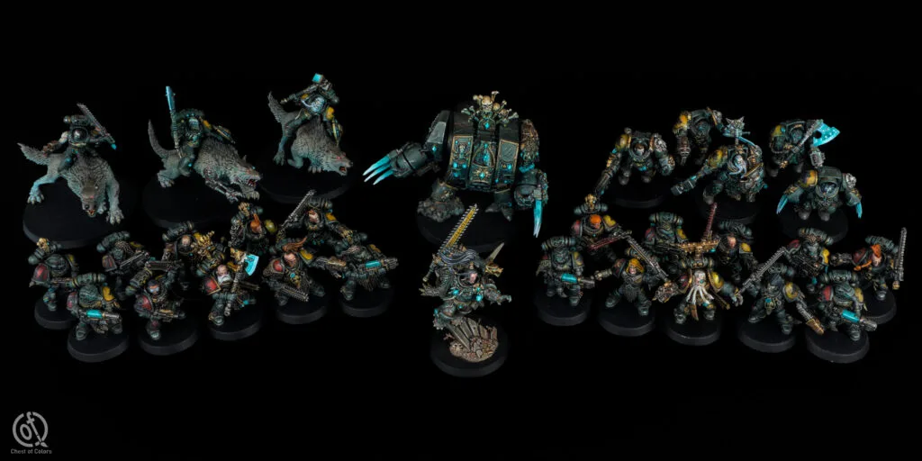 Grimdark Space Wolves army (Blackmanes company): first wave